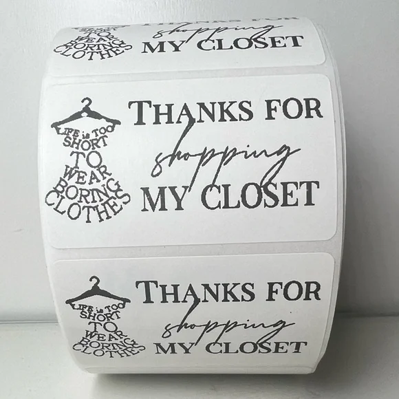 100 Thank You for shopping my closet 2in roll | Packaging Supplies | NWT - Picture 13 of 14